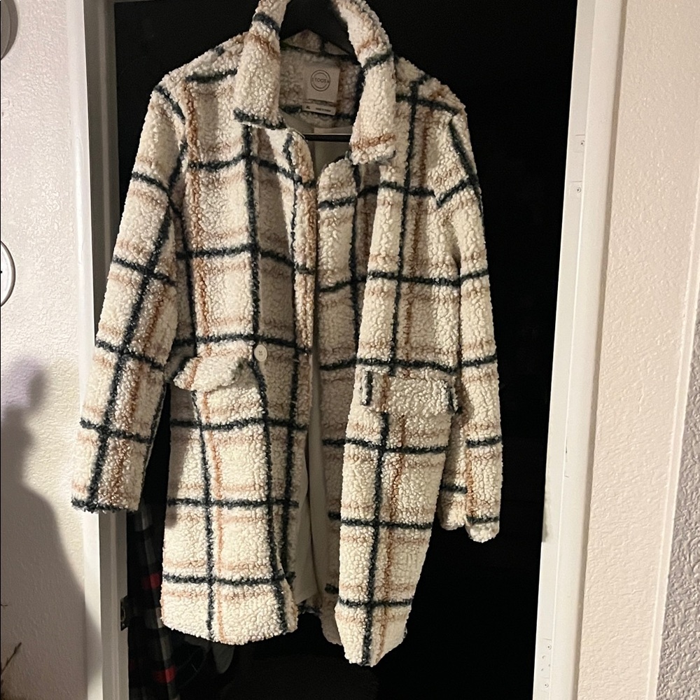 Stoosh Plaid Sherpa Coat